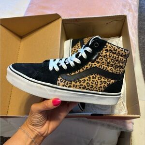 Vans Cheetah Print Black and White High-Tops